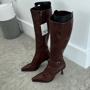 NWT Brown Knee-High Boots 38